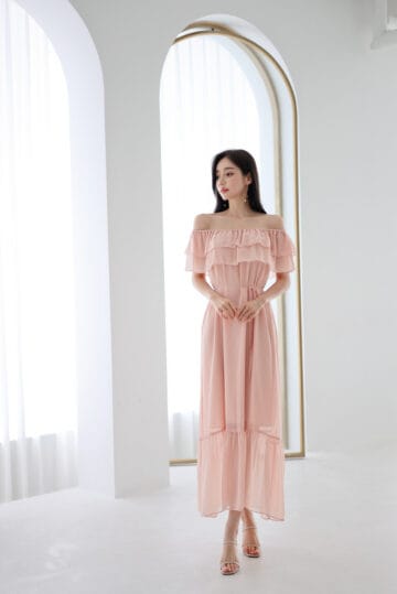 ラッフルオフショルダーワンピース