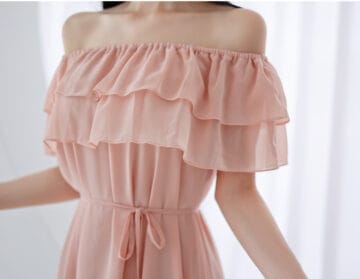 ラッフルオフショルダーワンピース