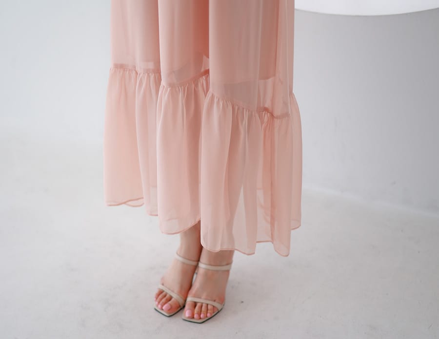 ラッフルオフショルダーワンピース