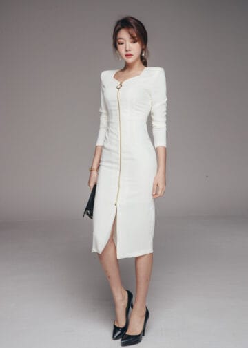 フルジップミディドレス